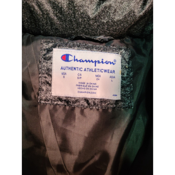 Men's Champion Full Zip Puffer Vest Gray Rare $159 Men's small - Picture 2 of 4